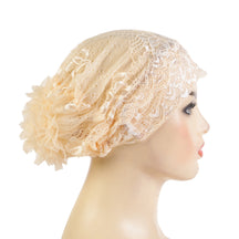 H311 lace Flower hijab turban hat