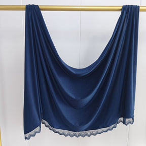 MLSL-457  Liquid Jersey Hijab with Lace L-Shaped Trim