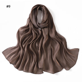 YZ206  Spring and summer new thin soft shiny silk shawl scarf