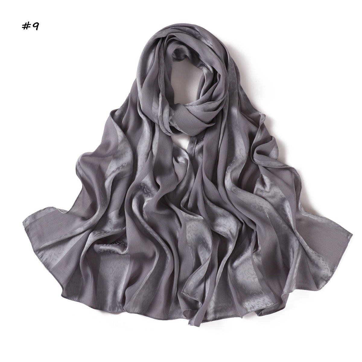 YZ312  Plain Silk-Like Leopard Stripe Polyester Hijab