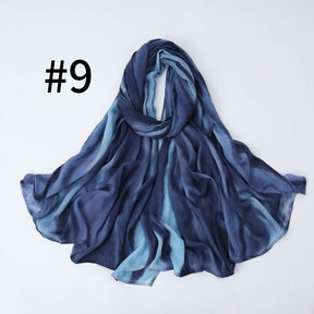 SS010 Breathable Sun-Protective Modal Tie-Dye Crinkled Hijab