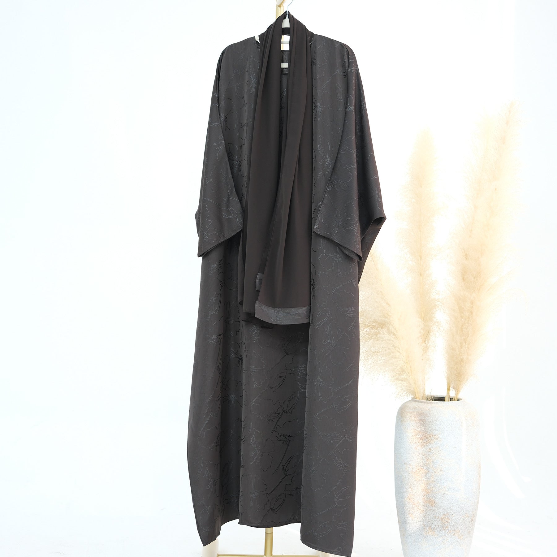 LRDB005   （abaya+hijab)Fashion jacquard dress