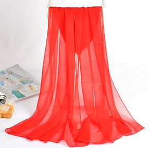 QWS05  Long Plain Chiffon Sun Protection Hijab
