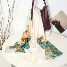 21203  Printed Extra-Long Lightweight Polyester Layering Scarf