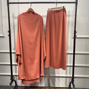 LR423  Swing solid color top + skirt two-piece set
