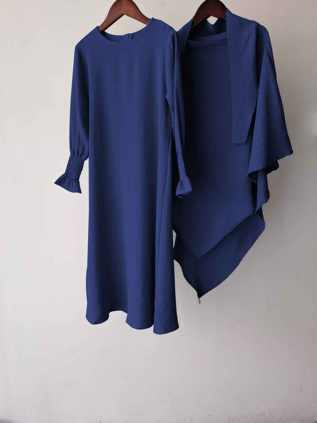 23591 Children's Solid Color Ruffle Dress & Shawl Set