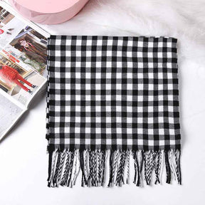 TL-32  Fashion Plaid Faux Cashmere Scarf