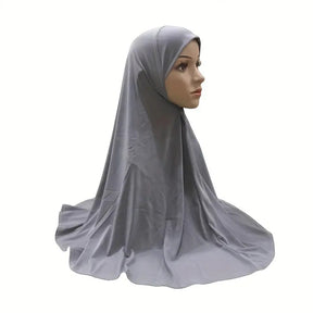 S45136 Solid color veil robe pullover headscarf