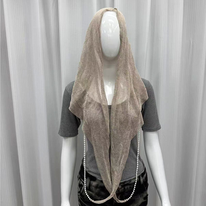 DLDSJ  Lightweight Draping Hijab with Pearl Chain