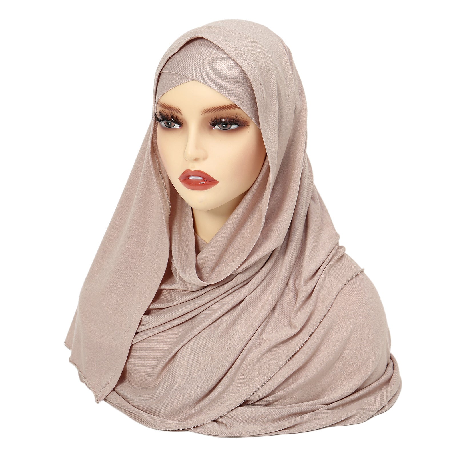 8216  Solid color forehead cross head scarf Middle East Malay headscarf Amazon hijab scarf hat