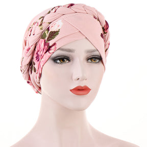 TJM-花布短辫 printed hijab turban hat