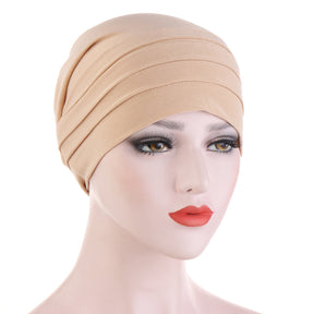 TJM-水晶麻三条杠 plain hijab turban hat