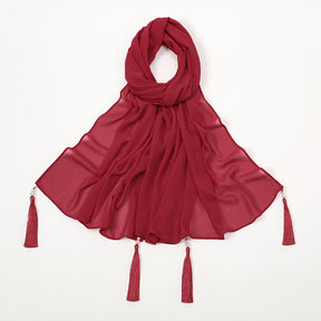 YW016U Fully matched solid color bubble scarf/hijab