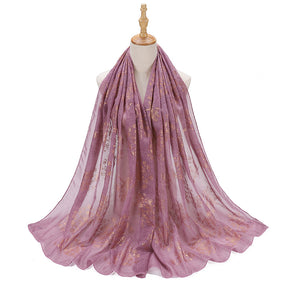 MSL189  Foil-stamped floral pattern women's hijab