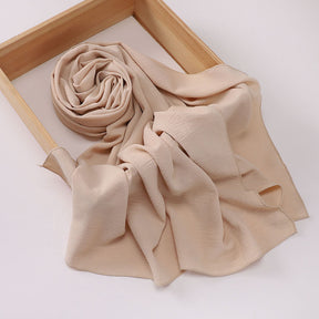 MSL426   Imitation cotton and linen pleated hijab