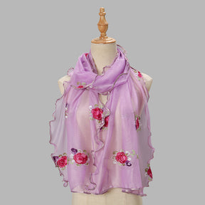 YSY559 Exquisite yarn embroidered scarf shawl