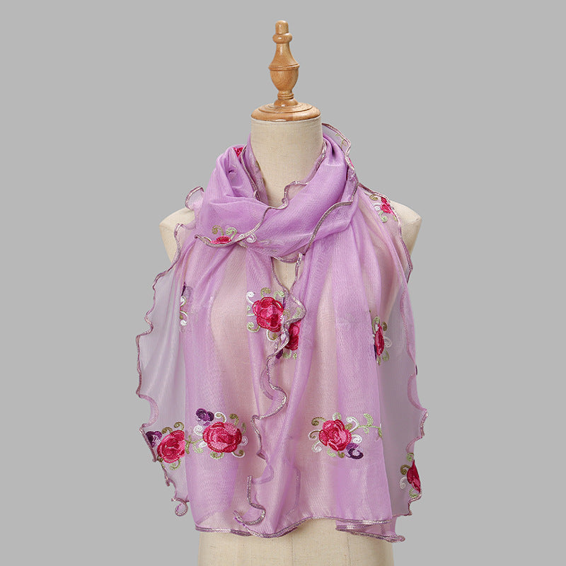 YSY559 Exquisite yarn embroidered scarf shawl