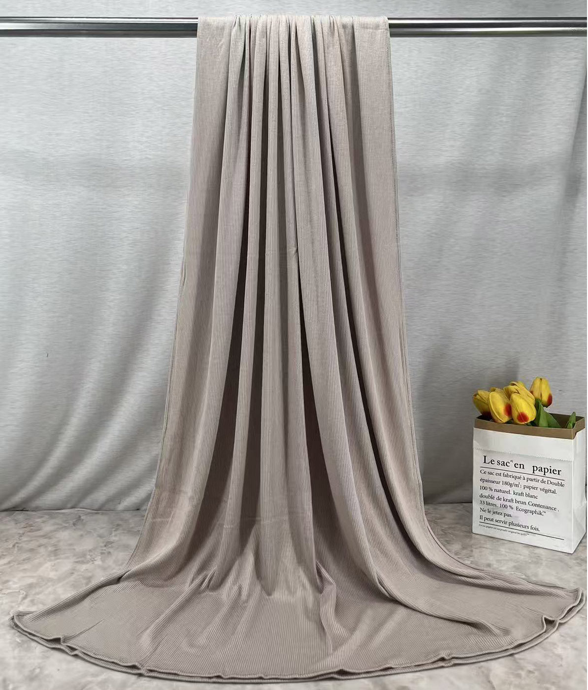 HY017  Plain Bamboo Fiber Ribbed Jersey Hijab