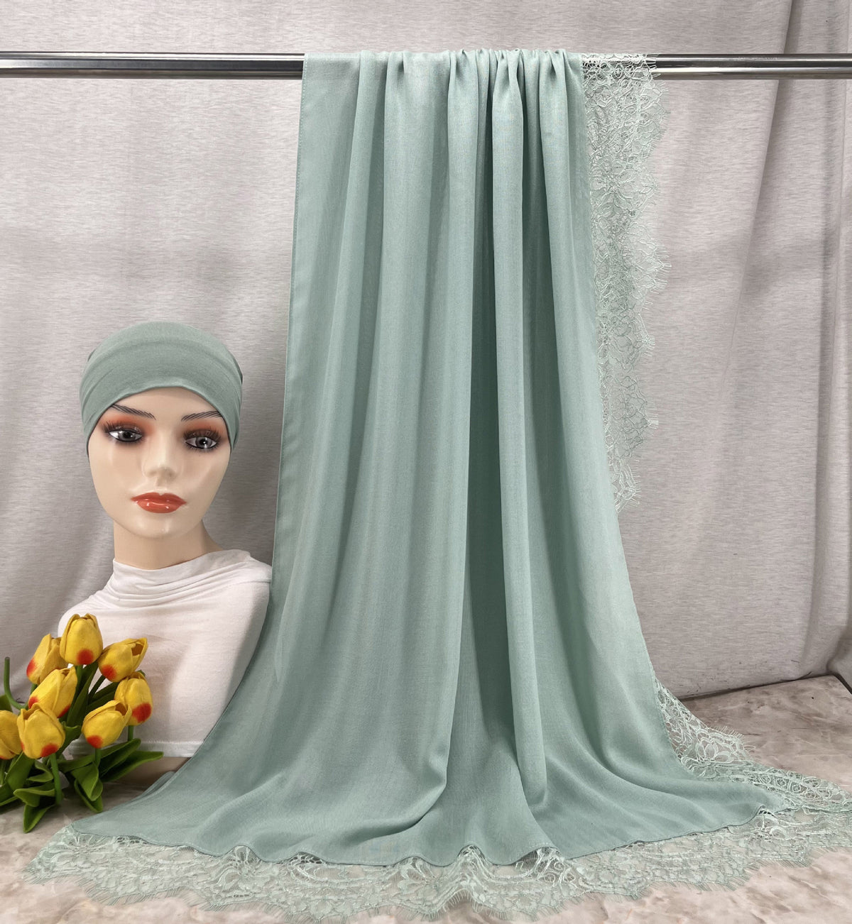 HY002  Elegant Plain Breathable Modal Hijab + Undercap Set
