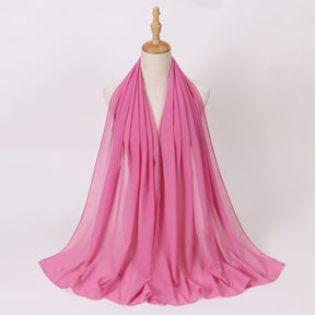 W-0062  Solid color pearl chiffon long scarf hijab veil scarf