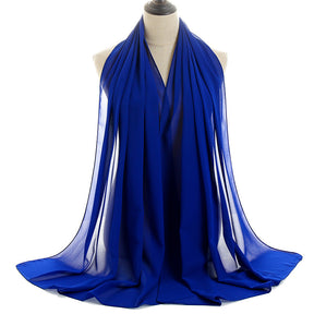 YW016  Plain pearl chiffon hijab