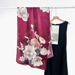FSHHE  Elegant Versatile 100% Mulberry Silk Printed Scarf