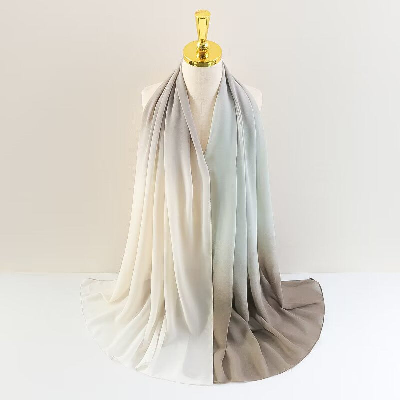 YW236 Gradation Color Chiffon Hijab for Elegant Style