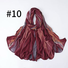 SS010 Breathable Sun-Protective Modal Tie-Dye Crinkled Hijab