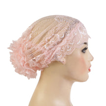 H311 lace Flower hijab turban hat