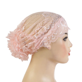 H311 lace Flower hijab turban hat