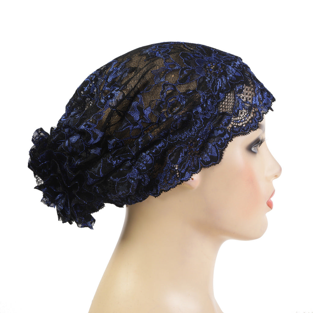 H311 lace Flower hijab turban hat