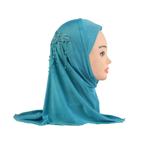 H046 lace stamping rhinestone plain instant hijab