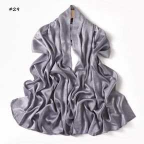 YZ325  Plain Hotfix Rhinestone Crinkled Satin Hijab