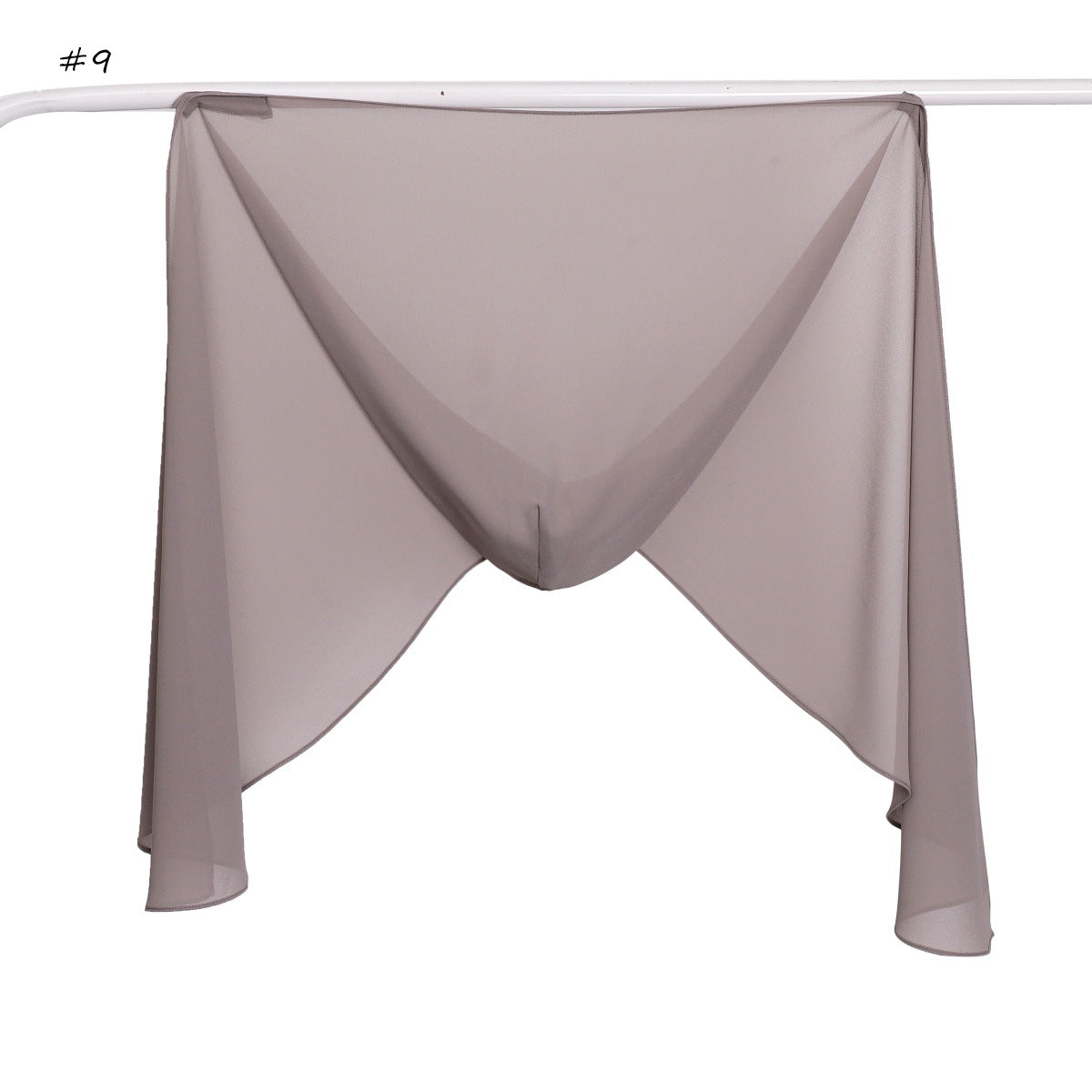 YZ317  Plain Pearl Chiffon Hijab with Built-in Magnetic Closure