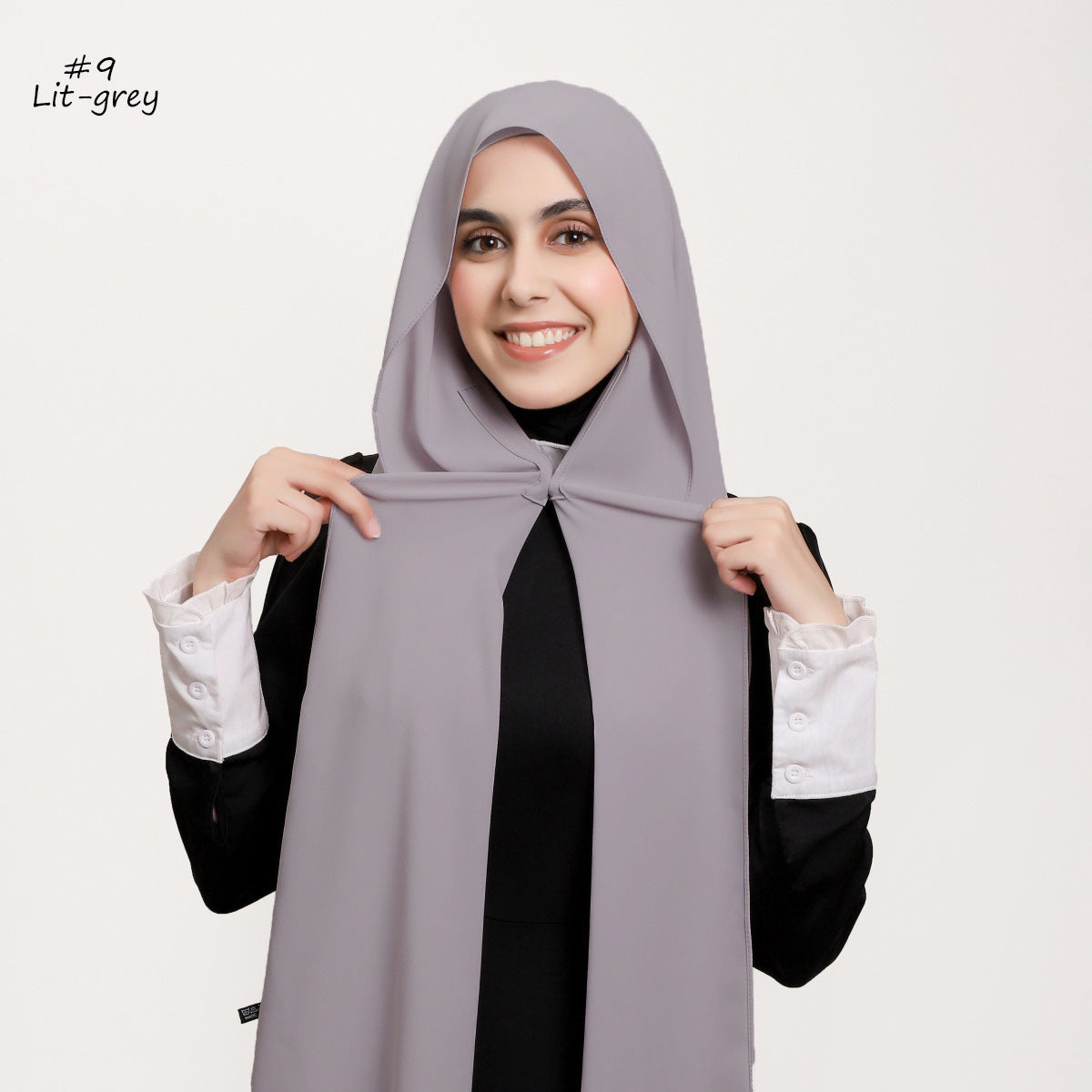 YZ316  Plain Silky Thick Chiffon Hijab with Built-in Magnetic Buckle and Matching Undercap