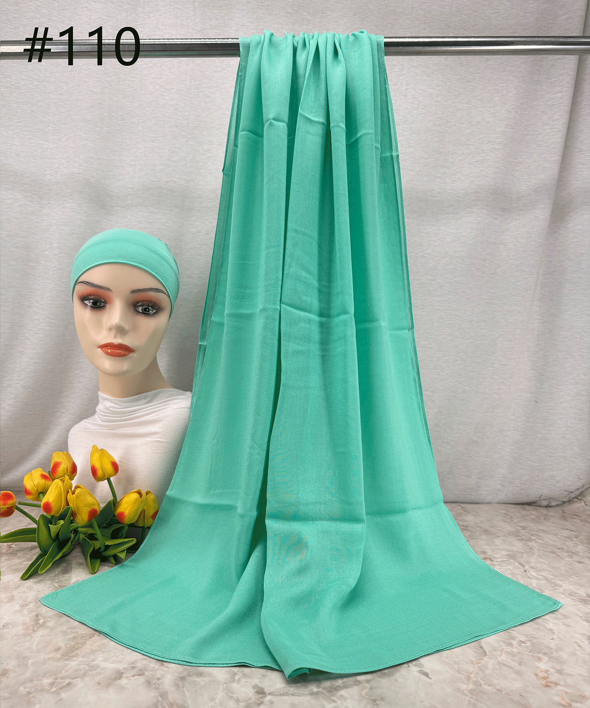 HY006 Gorro de algodón de bambú fino, transpirable, de color sólido
