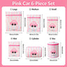 #103-Pink Car 6 Piece Set （Mini + Small Medium Large + Cylinder + Bra）