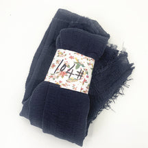 WJ01  Plain Seersucker Crinkle Fringe Edge Large Hijab