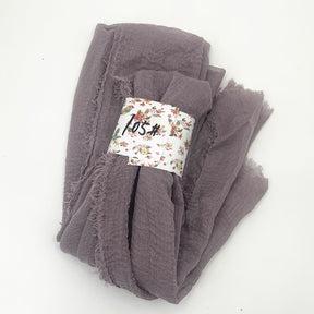 WJ01  Plain Seersucker Crinkle Fringe Edge Large Hijab