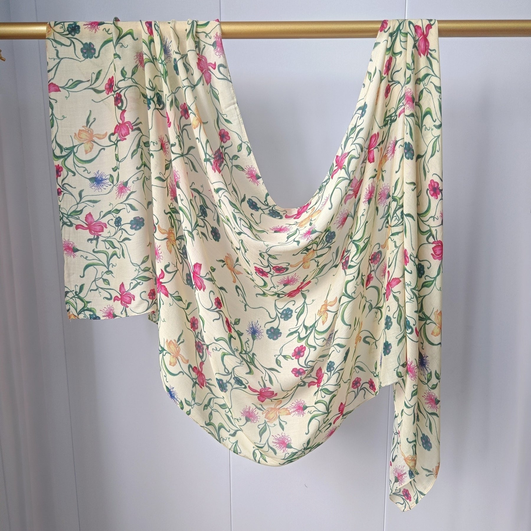 JB020  Fashion Single Stitch Printed Modal Hijab