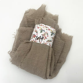 WJ01  Plain Seersucker Crinkle Fringe Edge Large Hijab