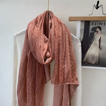 色 麻薄款 Plain Linen Lace Cotton Hijab - Color Option