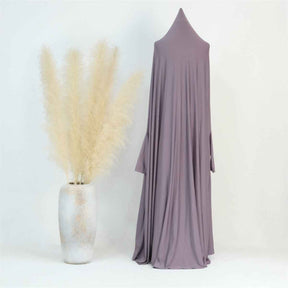 LR628  Solid Color Plus Size Dress with Flowing Batwing Sleeves