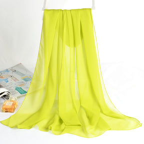 QWS05  Long Plain Chiffon Sun Protection Hijab