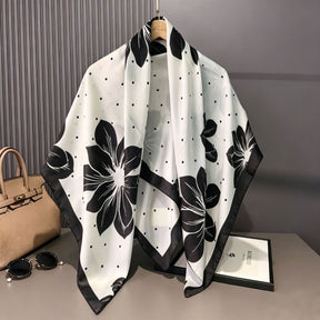 S11001  110*110 cm Printed Silk-Look Large Square Scarf
