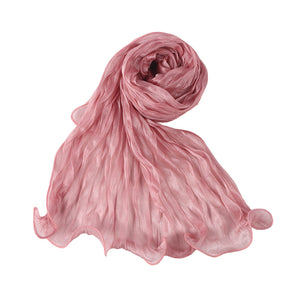 WJ090  Plain breathable bright silk bubble crepe hijab