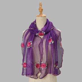 YSY559 Exquisite yarn embroidered scarf shawl