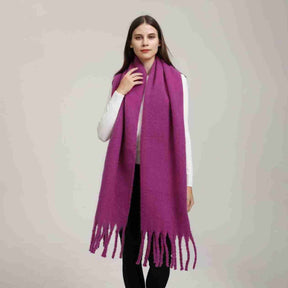 DJ004  Winter Warm Scarf - Plain & Elegant Tassels