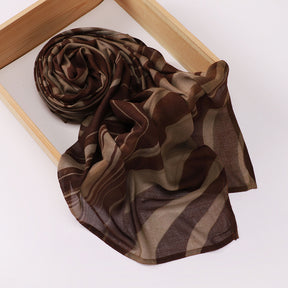 MSL395  Modal printed double stitch scarf