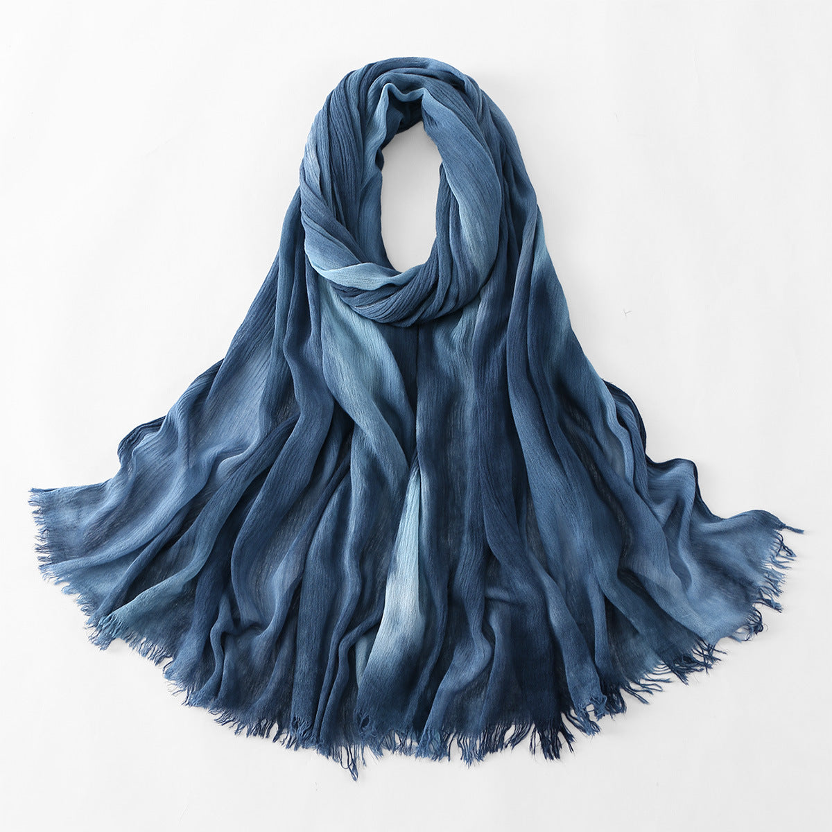 VE134  Ethnic Rainbow Tie-Dye Crinkle Rayon Hijab